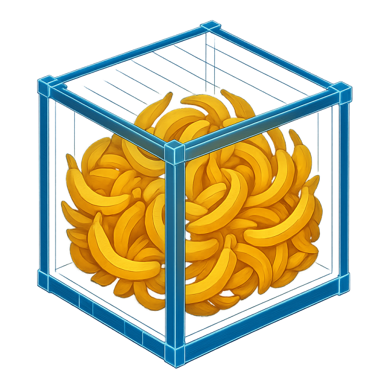 Bananen-Container Myonentomographie-Scan eines mit Bananen gefüllten Containers