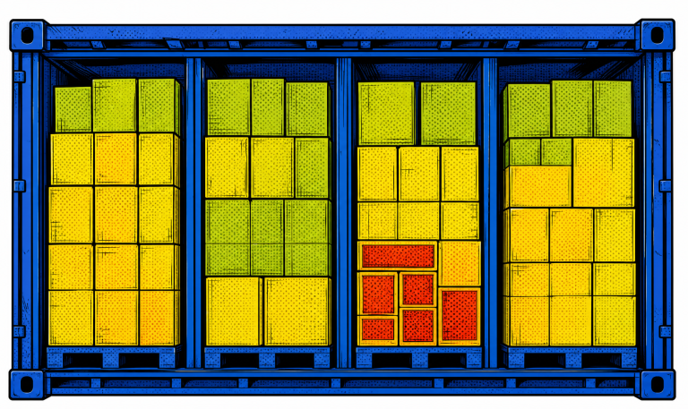 Myonentomographie Myonentomographie-Scan eines Frachtcontainers mit auffälliger Ladung